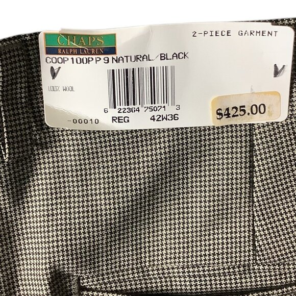 Chaps Ralph Lauren Mens 2-Piece Suit Wool Tailored Fit Black Multicolor 46L - Picture 3 of 16